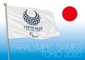 TOKIO, JAPAN - AUGUST 2020, Preparation for the Paralympics Games 2020, logo, flag and symbol