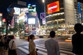 Pedestrians crosswalk at Shibuya district in Tokyo, Japan. Royalty Free Stock Photo