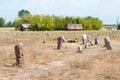 Kurgan stelae at Ruins of Balasagun in Tokmok, Kyrgyzstan. Balasagun is part of the World Heritage