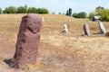 Kurgan stelae at Ruins of Balasagun in Tokmok, Kyrgyzstan. Balasagun is part of the World Heritage