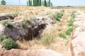 Ruins of Ak Beshim in Tokmok, Kyrgyzstan. It is part of the World Heritage.