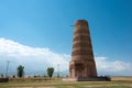 Ruins of Burana Tower in Tokmok, Kyrgyzstan. It is part of the World Heritage Site.