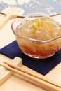 Gelidium jelly, Tokoroten with japanese fan