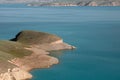 Toktogul highland mountain lake in Kyrgyzstan