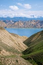 Toktogul highland mountain lake in Kyrgyzstan