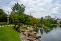 Tokugawaen , Japanese Gardenin Nagoya during summer sunny day at Nagoya Aichi , Japan : 31 August 2019 Royalty Free Stock Photo