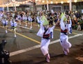Tokushima, Japan - August 12, 2022: Performers dance down street at Awaodori festival