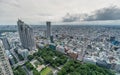 Aerial view of Shinjuku district from Tokyo Government Building.