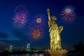 tokyo bay fireworks festival -Fireworks celebrate over o Royalty Free Stock Photo