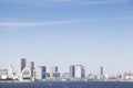 Tokyo Bay, futuristic architecture, office building facade Royalty Free Stock Photo