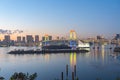 Tokyo bay at night with view of Rainbow Bridge in Tokyo city, Japan Royalty Free Stock Photo