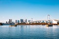 Tokyo bay and Odaiba Rainbow bridge in Japan Royalty Free Stock Photo