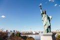 Tokyo bay and Odaiba Rainbow bridge and Statue of Liberty in Japan Royalty Free Stock Photo