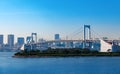 Tokyo Bay with the Rainbow Bridge, Odaiba, Japan Royalty Free Stock Photo