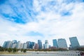 Tokyo buildings skyscraper at Chiyoda City, view from The Imperial Palace. Royalty Free Stock Photo