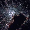 TOKYO city lights map at night. Satellite view