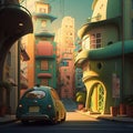 Tokyo City Re imagined in Pixar Style. AI