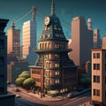 Tokyo City Re imagined in Pixar Style. AI