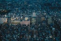 Tokyo city skyline at night as seen from above. Aerial photography of Tokyo, the capital city of Japan Royalty Free Stock Photo