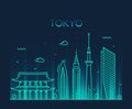 Tokyo City Trendy vector illustration line art