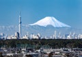Tokyo city view and mountain fuji Royalty Free Stock Photo