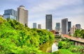 Tokyo cityscape above Benkei-bori moat