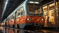 Tokyo Commuter Train, Japan railway local train during sunset Royalty Free Stock Photo