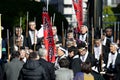 Men in a japanese cultural manifestation.