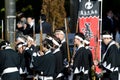 Men in a japanese cultural manifestation.