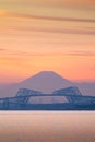 Tokyo gate bridge and Mountain Fuji Royalty Free Stock Photo