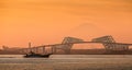 Tokyo gate bridge and Mountain Fuji Royalty Free Stock Photo