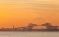 Tokyo gate bridge and Mountain Fuji Royalty Free Stock Photo