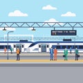 tokyo high speed train platform scene Royalty Free Stock Photo