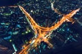 Tokyo highway junction from above Royalty Free Stock Photo