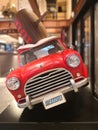 Front view of the red Mini Cooper from Japanese manga City Hunter aka Nicky Larson. Royalty Free Stock Photo