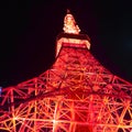 A ground-up perspective of The Tokyo Tower a communications and observation tower