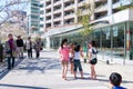 TOKYO, Japan - APRIL 5: Children outdoors enjoy their iscream du