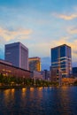 Cityscape of Marunouchi commecial district in Tokyo, Japan Royalty Free Stock Photo