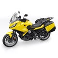 Tokyo, Japan. April 29, 2022: Honda NT1100. yellow motorcycle on a white background, designed for convenient urban Royalty Free Stock Photo