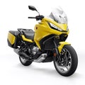 Tokyo, Japan. April 29, 2022: Honda NT1100. yellow motorcycle on a white background, designed for convenient urban Royalty Free Stock Photo