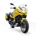 Tokyo, Japan. April 29, 2022: Honda NT1100. yellow motorcycle on a white background, designed for convenient urban Royalty Free Stock Photo