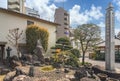 Stone garden of Buddhist Togakuji temple and commemorative column for monk Kukai.