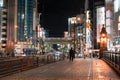 Mansei Bridge at night in akihabara area Royalty Free Stock Photo