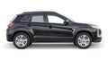 Tokyo. Japan. April 6, 2022. Mitsubishi ASX 2020. Black compact urban SUV on a white uniform background with a blank