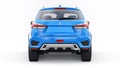 Tokyo. Japan. April 6, 2022. Mitsubishi ASX 2020. Blue compact urban SUV on a white uniform background with a blank body