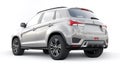 Tokyo. Japan. April 6, 2022. Mitsubishi ASX 2020. Gray compact urban SUV on a white uniform background with a blank body