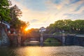 Nijubashi bridge in front of Tokyo Imperial palace in Tokyo, Japan Royalty Free Stock Photo