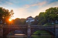 Nijubashi bridge in front of Tokyo Imperial palace in Tokyo, Japan Royalty Free Stock Photo