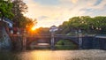 Nijubashi bridge in front of Tokyo Imperial palace in Tokyo, Japan Royalty Free Stock Photo