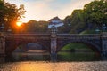 Nijubashi bridge in front of Tokyo Imperial palace in Tokyo, Japan Royalty Free Stock Photo